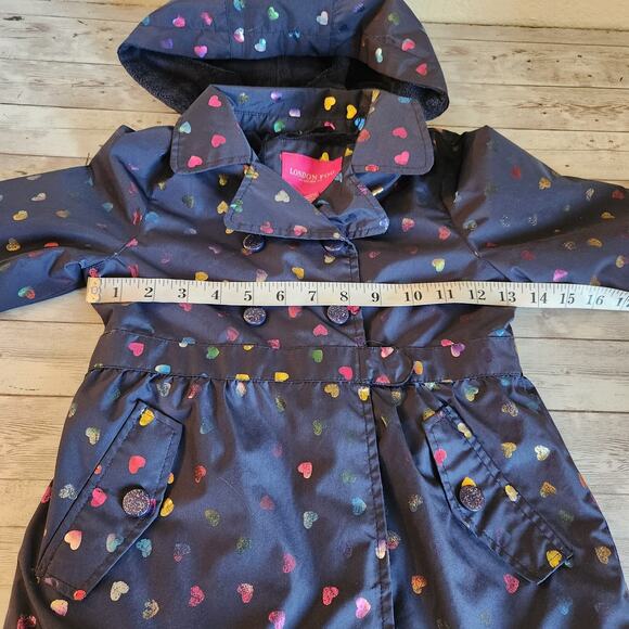London Fog Girls Hearts Mid Weight Jacket Size 5 - Picture 9 of 12